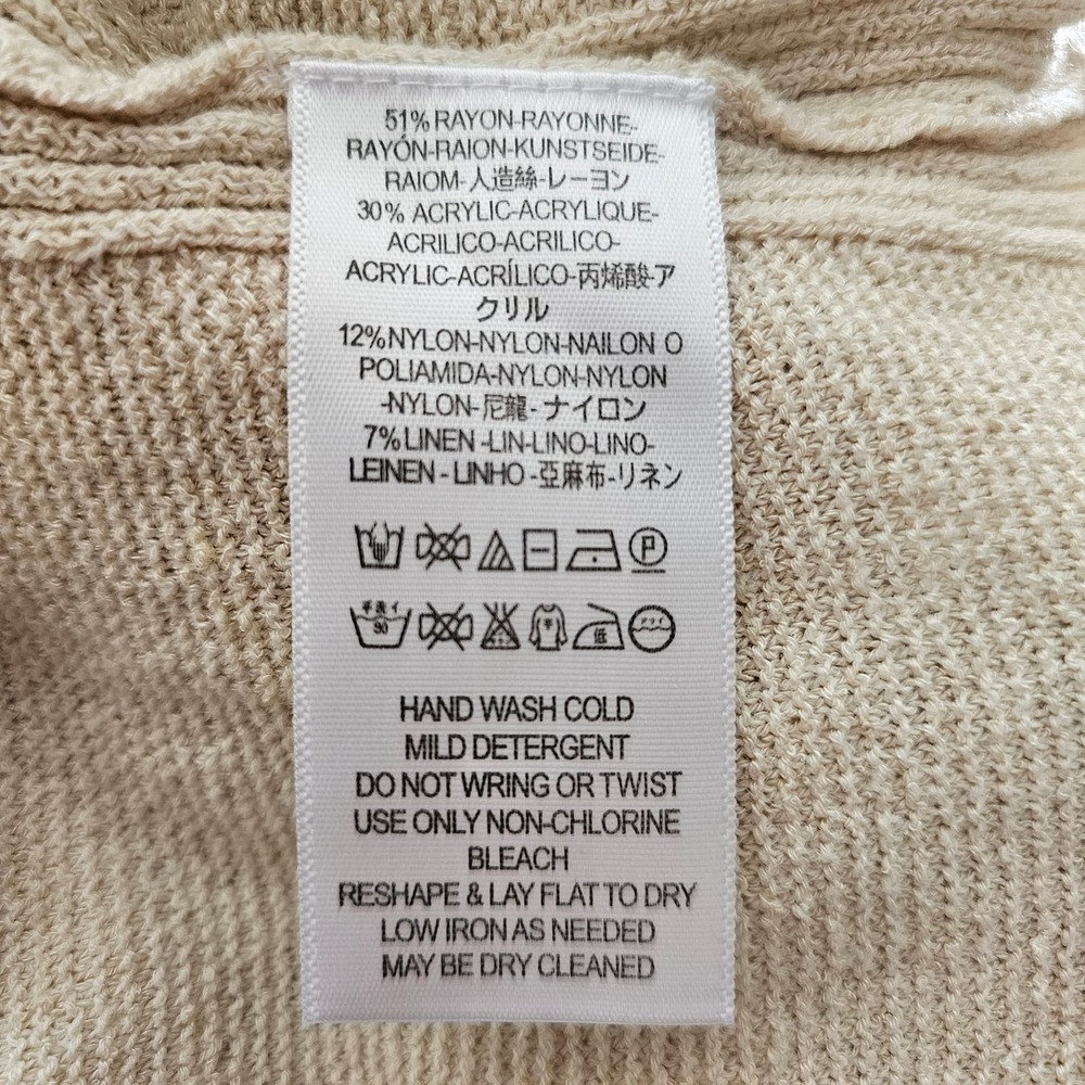 FREE PEOPLE Women's Criss Cross Pull-Over Cream Long Slit Tunic Sweater Sz L - Picture 10 of 14